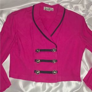 Sheri Martin New York Vintage Magenta Crop Blazer